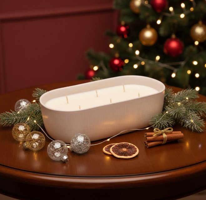 Oblong Ceramic Ribbed